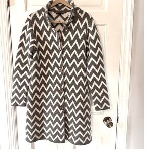 Gio & Gio Knit Wool Blend Cardigan Duster‎ Chevron Pattern Made in Italy S